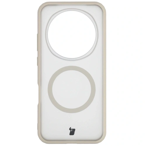 Etui z pierścieniem magnetycznym Bizon Case MatteO do Honor Magic8 Pro przydymione-beżowe