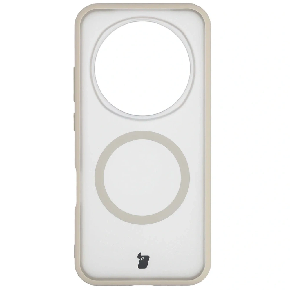 Etui z pierścieniem magnetycznym Bizon Case MatteO do Honor Magic8 Pro przydymione-beżowe