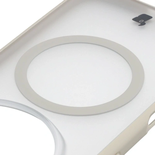 Etui z pierścieniem magnetycznym Bizon Case MatteO do Honor Magic8 Pro przydymione-beżowe