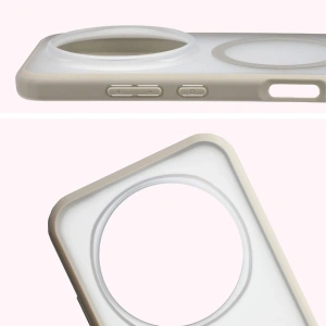 Etui z pierścieniem magnetycznym Bizon Case MatteO do Honor Magic8 Pro przydymione-beżowe