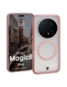 Etui z pierścieniem magnetycznym Bizon Case MatteO do Honor Magic8 Pro przydymione-jasnoróżowe