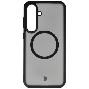 Etui z pierścieniem magnetycznym + szkło hartowane Bizon MatteO Pack do Samsung Galaxy S25 FE przydymione-czarne