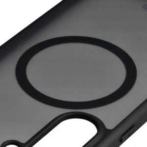 Etui z pierścieniem magnetycznym + szkło hartowane Bizon MatteO Pack do Samsung Galaxy S25 FE przydymione-czarne