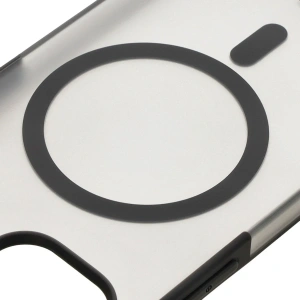 Etui z pierścieniem magnetycznym + szkło hartowane Bizon MatteO Pack do Apple iPhone 14 / 13 przydymione-czarne