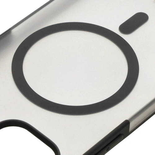 Etui z pierścieniem magnetycznym + szkło hartowane Bizon MatteO Pack do Apple iPhone 14 / 13 przydymione-czarne