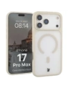 Etui z pierścieniem magnetycznym + szkło hartowane Bizon MatteO Pack do Apple iPhone 17 Pro Max przydymione-beżowe