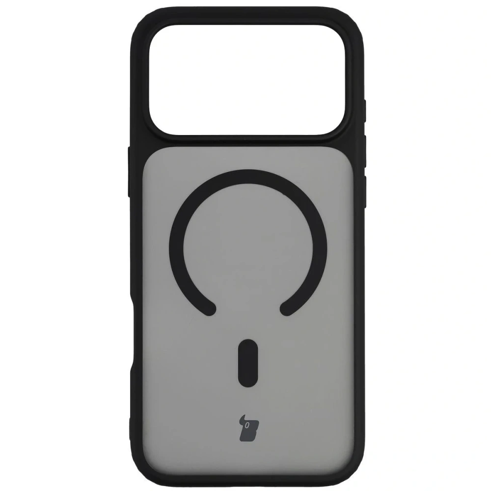 Etui z pierścieniem magnetycznym + szkło hartowane Bizon MatteO Pack do Apple iPhone 17 Pro Max przydymione-czarne