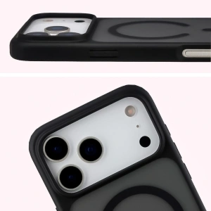 Etui z pierścieniem magnetycznym + szkło hartowane Bizon MatteO Pack do Apple iPhone 17 Pro Max przydymione-czarne