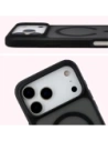 Etui z pierścieniem magnetycznym + szkło hartowane Bizon MatteO Pack do Apple iPhone 17 Pro Max przydymione-czarne