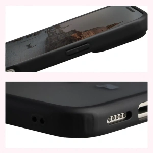 Etui z pierścieniem magnetycznym + szkło hartowane Bizon MatteO Pack do Apple iPhone 17 Pro Max przydymione-czarne