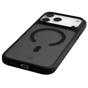Etui z pierścieniem magnetycznym + szkło hartowane Bizon MatteO Pack do Apple iPhone 17 Pro Max przydymione-czarne