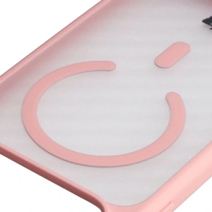 Etui z pierścieniem magnetycznym + szkło hartowane Bizon MatteO Pack do Apple iPhone 17 Pro Max przydymione-jasnoróżowe