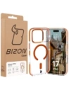 Etui z pierścieniem magnetycznym Bizon Case Marco do Apple iPhone 17 Pro przezroczyste z pomarańczową ramką