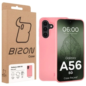 Etui z recyklingu Bizon Case ReLeaf do Samsung Galaxy A56 5G różowe