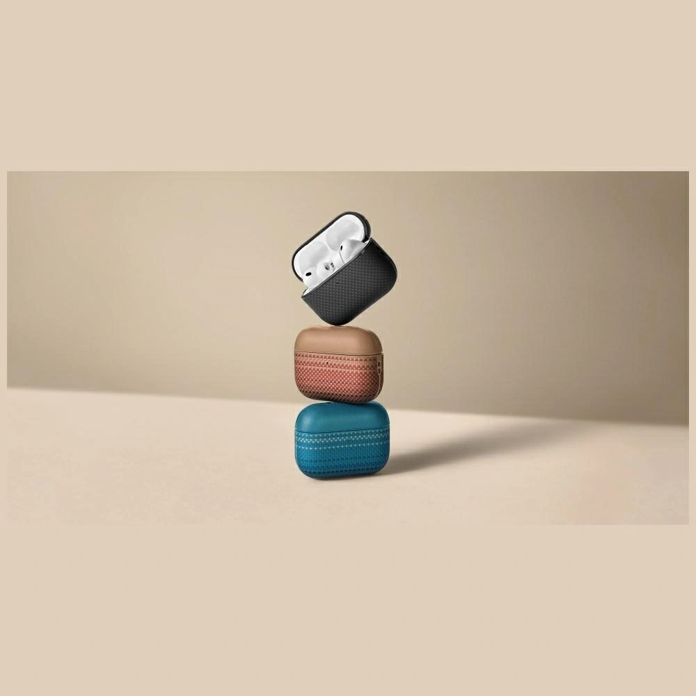 Etui PITAKA Aramid Fiber do Apple AirPods Pro 3 sunset