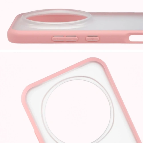 Etui Bizon Case Angelo do Honor Magic8 Pro półprzezroczyste z jasnoróżową ramką