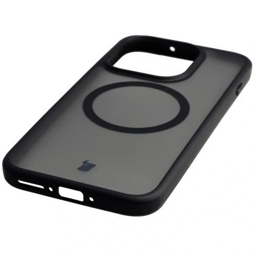 Etui z pierścieniem magnetycznym + szkło hartowane Bizon MatteO Pack do OnePlus 15 przydymione-czarne