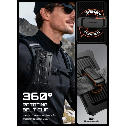 Etui + 2x szkło hartowane Supcase Unicorn Beetle Pro & Tempered Glass do Samsung Galaxy S26 Ultra Black