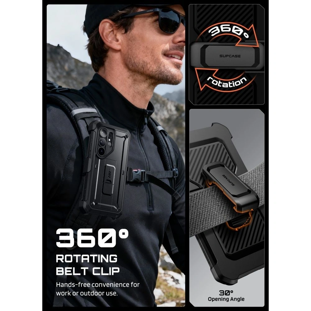 Etui + 2x szkło hartowane Supcase Unicorn Beetle Pro & Tempered Glass do Samsung Galaxy S26 Ultra Black