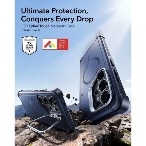 Etui ESR Cyber Tough Kickstand MagSafe do Samsung Galaxy S26 Ultra Blue