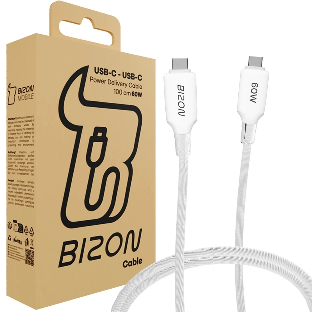 Kabel z oplotem Bizon Cable C354 USB-C / USB-C 60W 1m