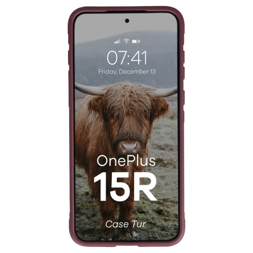 Pancerne etui Bizon Case Tur do OnePlus 15R burgundowe