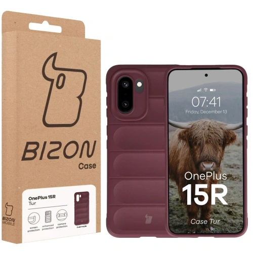 Pancerne etui Bizon Case Tur do OnePlus 15R burgundowe