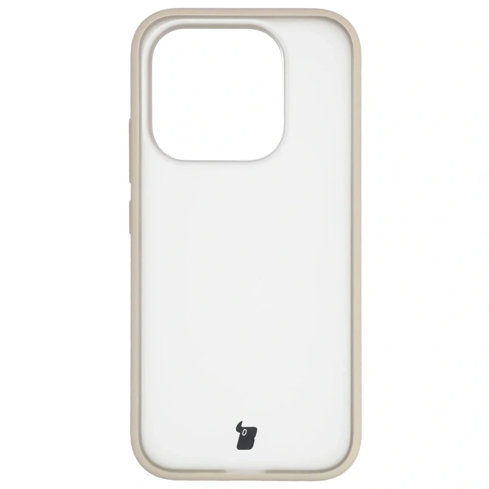 Etui Bizon Case Angelo do Xiaomi 17 półprzezroczyste z beżową ramką
