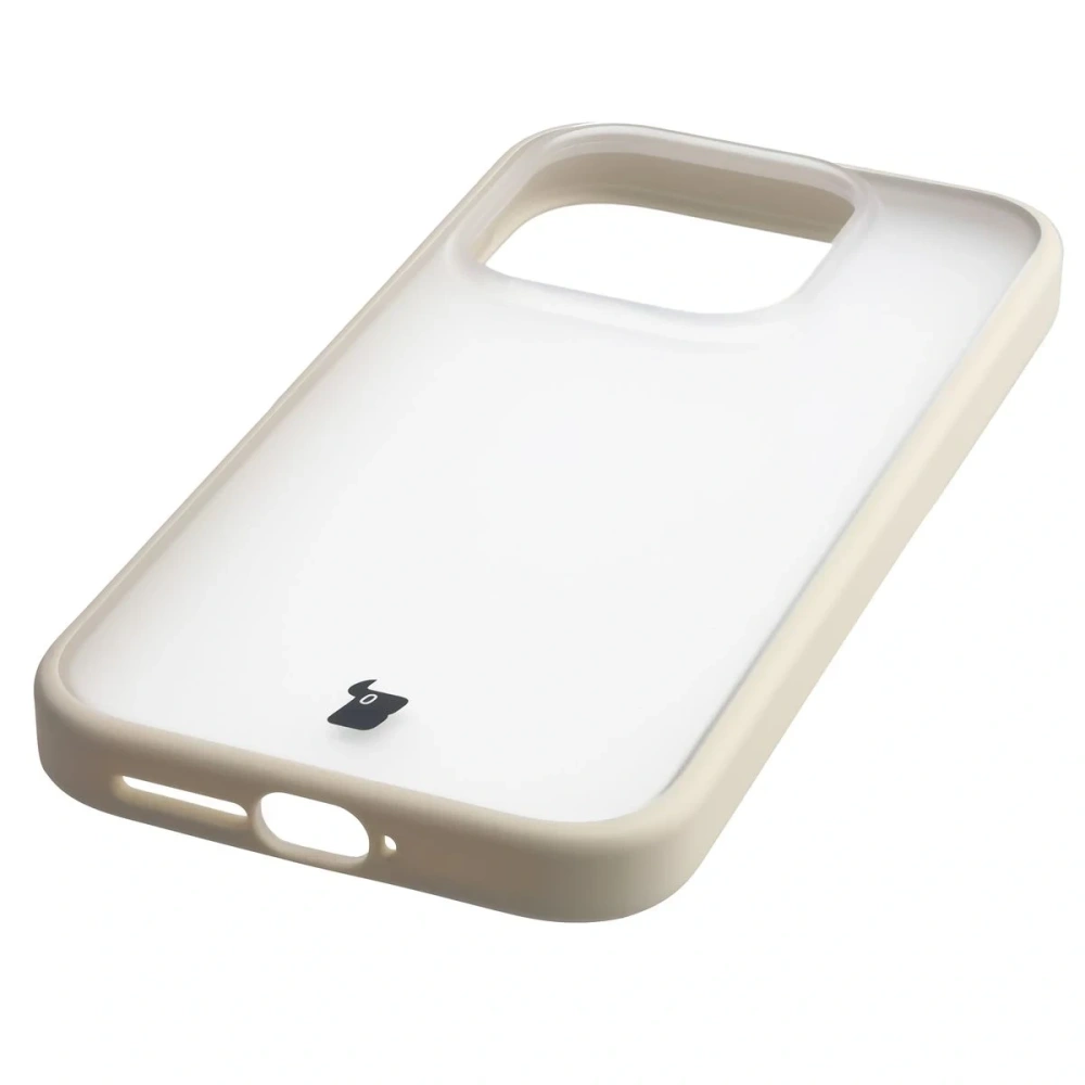 Etui Bizon Case Angelo do Xiaomi 17 półprzezroczyste z beżową ramką