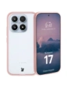 Etui Bizon Case Angelo do Xiaomi 17 półprzezroczyste z jasnoróżową ramką