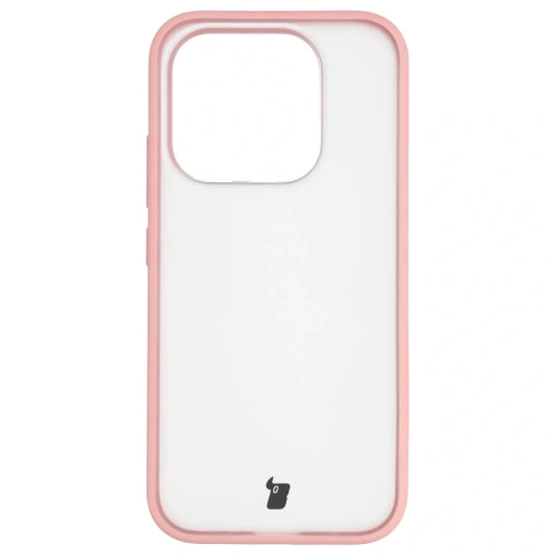 Etui Bizon Case Angelo do Xiaomi 17 półprzezroczyste z jasnoróżową ramką