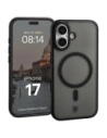 Etui z pierścieniem magnetycznym + szkło hartowane Bizon MatteO Pack do Apple iPhone 17 przydymione-czarne