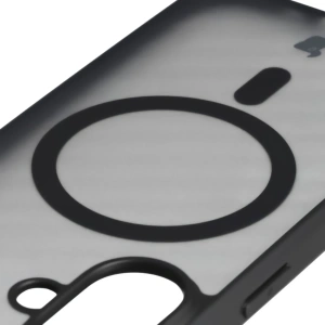 Etui z pierścieniem magnetycznym + szkło hartowane Bizon MatteO Pack do Apple iPhone 17 przydymione-czarne