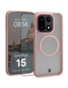 Etui z pierścieniem magnetycznym + szkło hartowane Bizon MatteO Pack do OnePlus 15 przydymione-jasnoróżowe