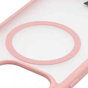 Etui z pierścieniem magnetycznym + szkło hartowane Bizon MatteO Pack do OnePlus 15 przydymione-jasnoróżowe