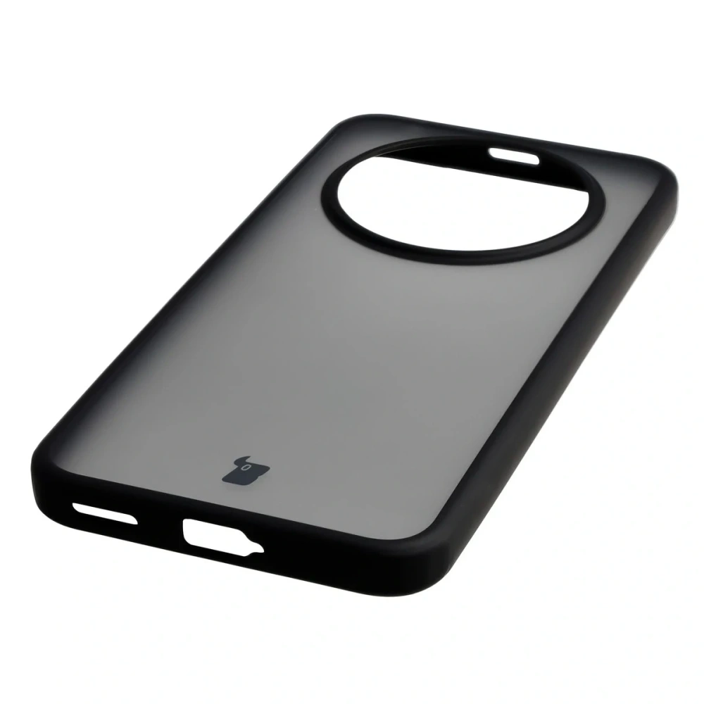 Etui Bizon Case Angelo do Honor Magic8 Lite przydymione z czarną ramką