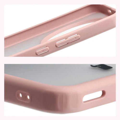 Etui Bizon Case Angelo do Honor Magic8 Lite półprzezroczyste z jasnoróżową ramką