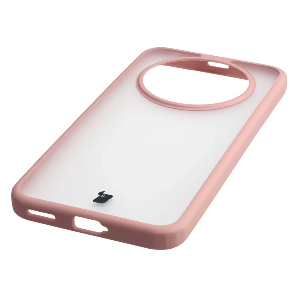Etui Bizon Case Angelo do Honor Magic8 Lite półprzezroczyste z jasnoróżową ramką