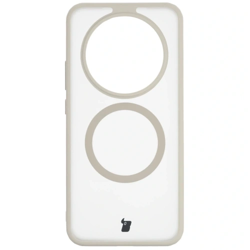 Etui z pierścieniem magnetycznym Bizon Case MatteO do Honor Magic8 Lite przydymione-beżowe