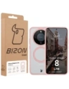 Etui z pierścieniem magnetycznym Bizon Case MatteO do Honor Magic8 Lite przydymione-jasnoróżowe