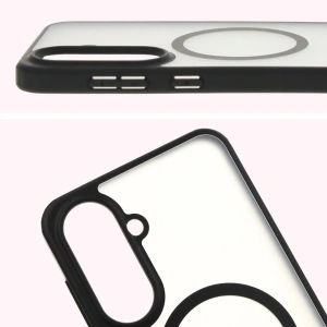 Etui z pierścieniem magnetycznym + szkło hartowane Bizon MatteO Pack do Samsung Galaxy A56 5G przydymione-czarne