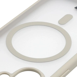 Etui z pierścieniem magnetycznym + szkło hartowane Bizon MatteO Pack do Apple iPhone 17 przydymione-beżowe