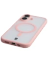 Etui z pierścieniem magnetycznym + szkło hartowane Bizon MatteO Pack do Apple iPhone 17 przydymione-jasnoróżowe