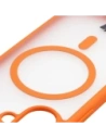 Etui z pierścieniem magnetycznym + szkło hartowane Bizon MatteO Pack do Apple iPhone 17 przydymione-pomarańczowe