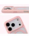 Etui z pierścieniem magnetycznym + szkło hartowane Bizon MatteO Pack do Apple iPhone 17 Pro przydymione-jasnoróżowe