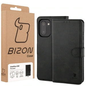Etui z klapką Bizon Case Pocket do OnePlus 15R czarne
