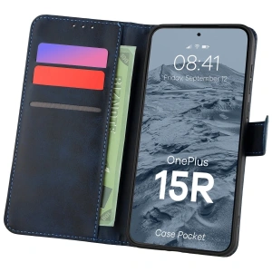 Etui z klapką Bizon Case Pocket do OnePlus 15R granatowe