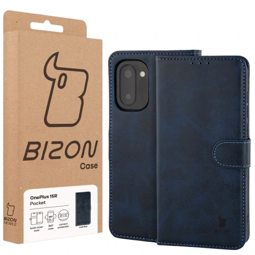 Etui z klapką Bizon Case Pocket do OnePlus 15R granatowe