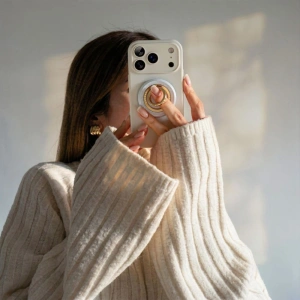 Uchwyt magnetyczny na palec Tech-Protect MMR700 Lamano Magnetic MagSafe Phone Ring Titanium/gold