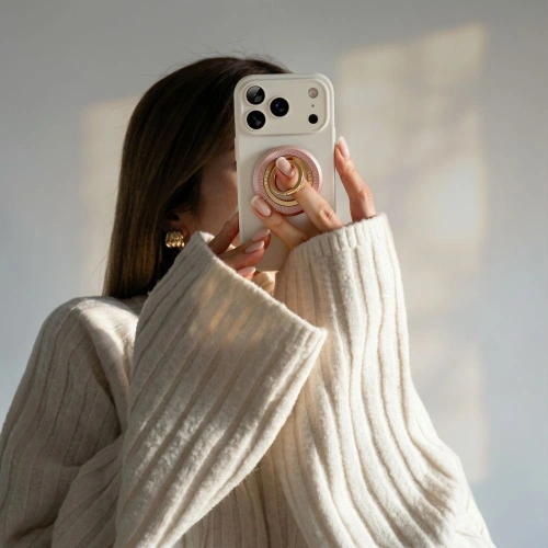 Uchwyt magnetyczny na palec Tech-Protect MMR700 Lamano Magnetic MagSafe Phone Ring Pink/gold